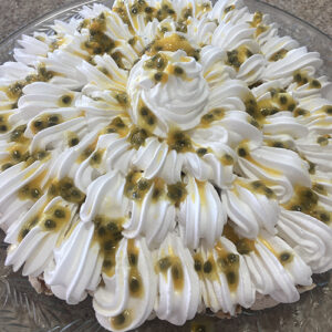 Pavlova de Mango y Maracuya